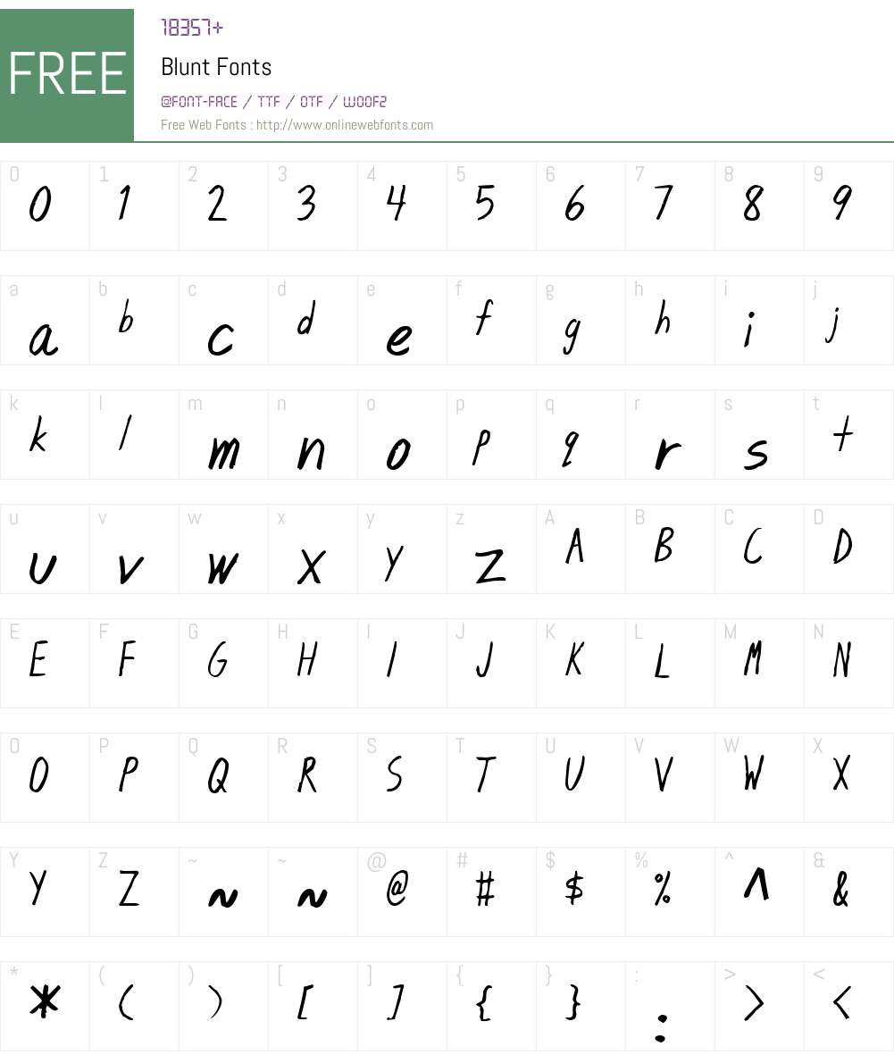 Blunt Font Screenshots
