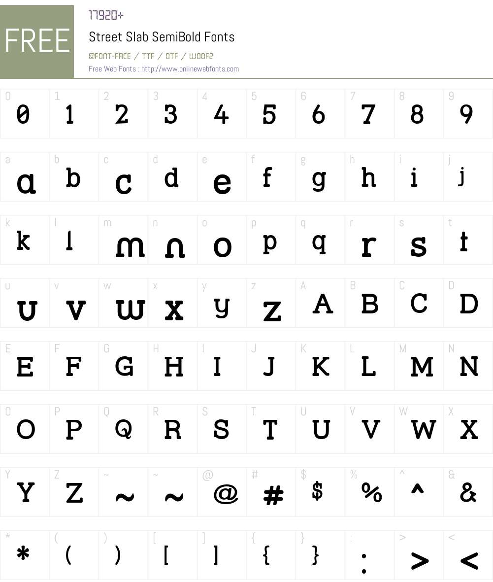 Street Slab SemiBold Font Screenshots