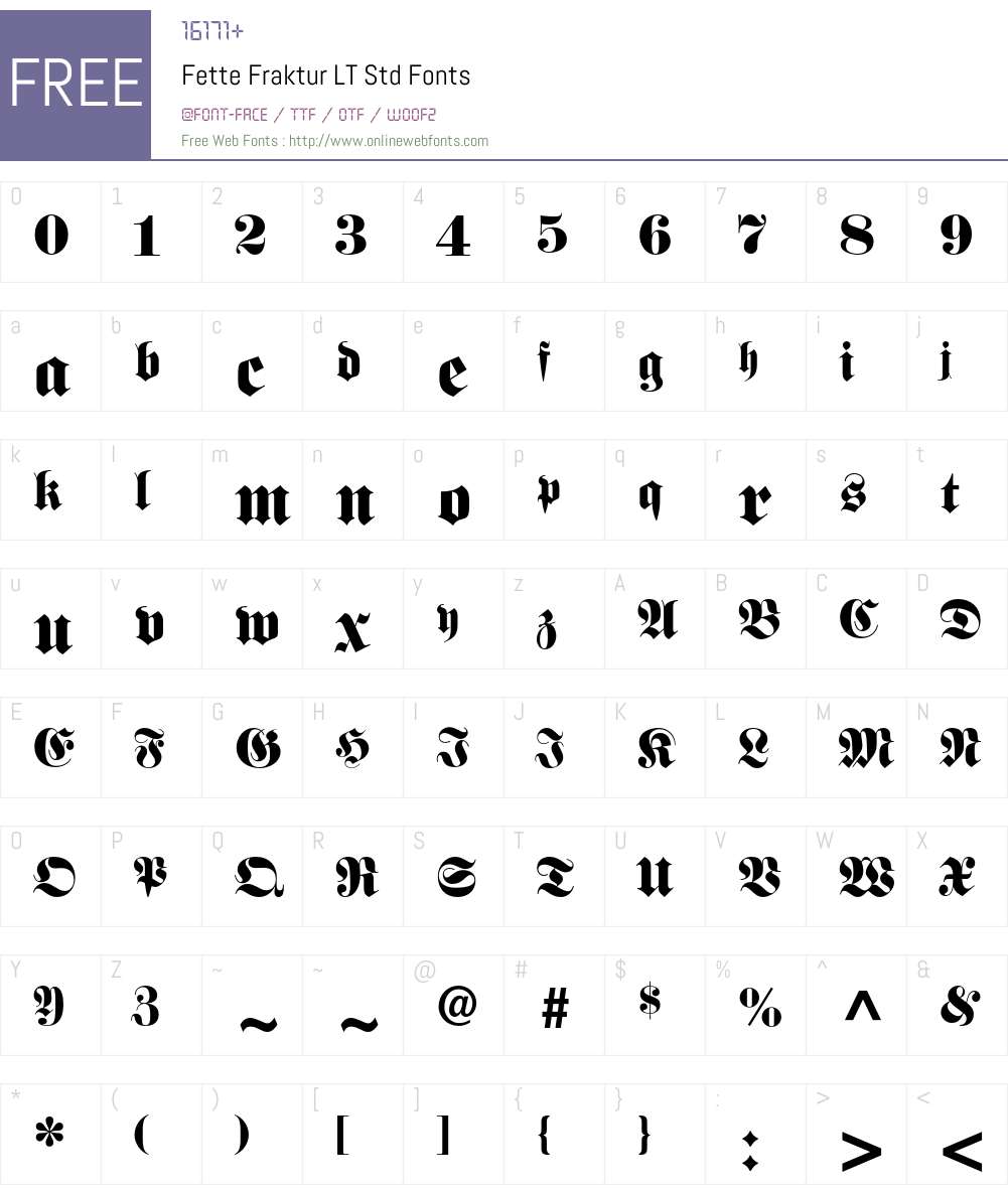 Fette Fraktur LT Std Font Screenshots