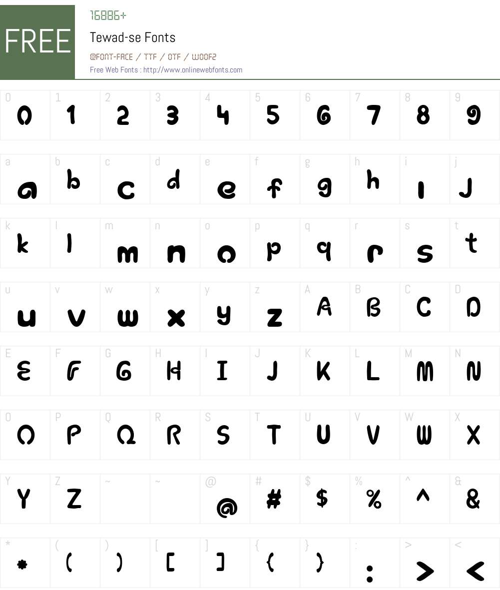 Tewad-se Font Screenshots