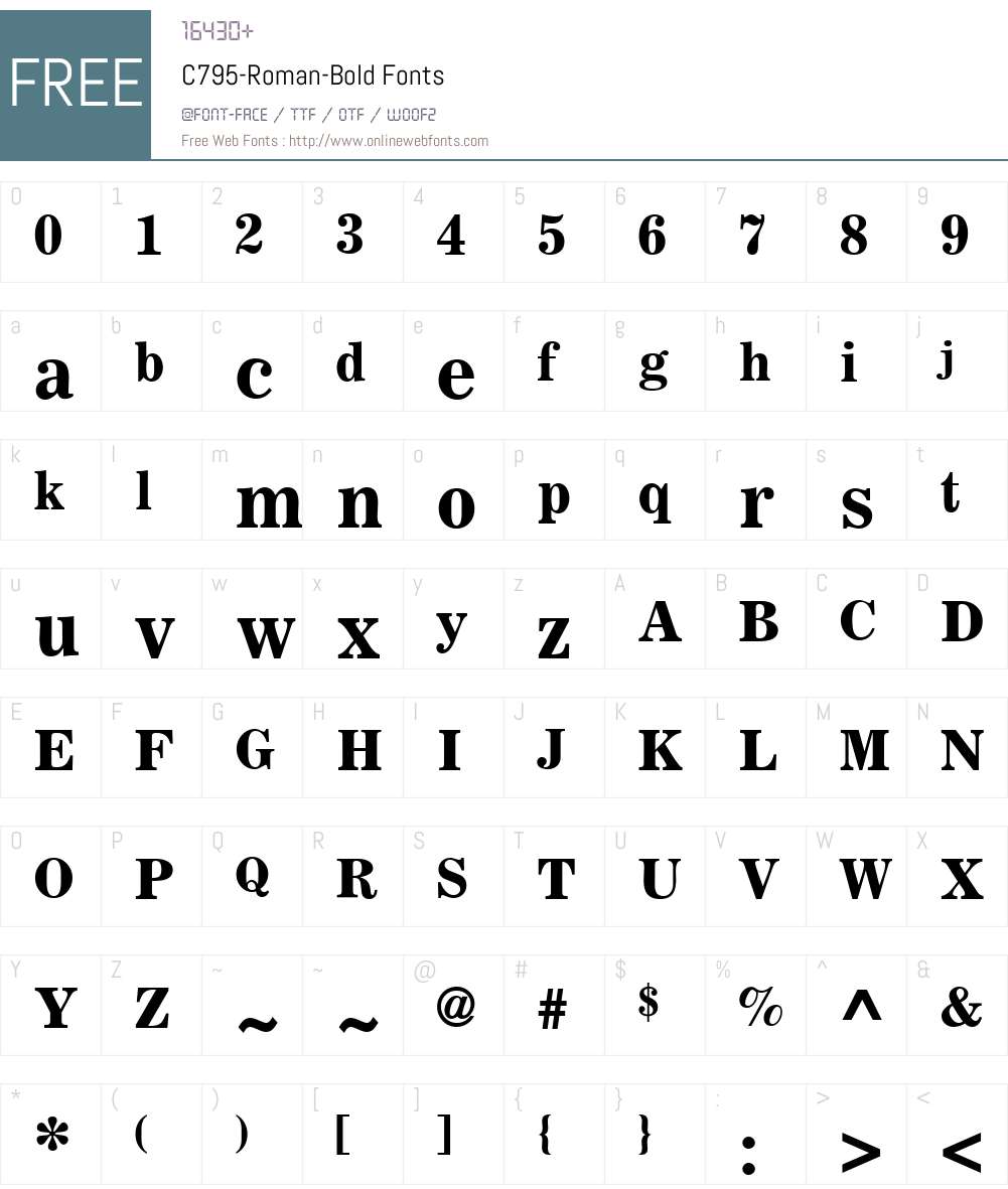 C795-Roman Font Screenshots