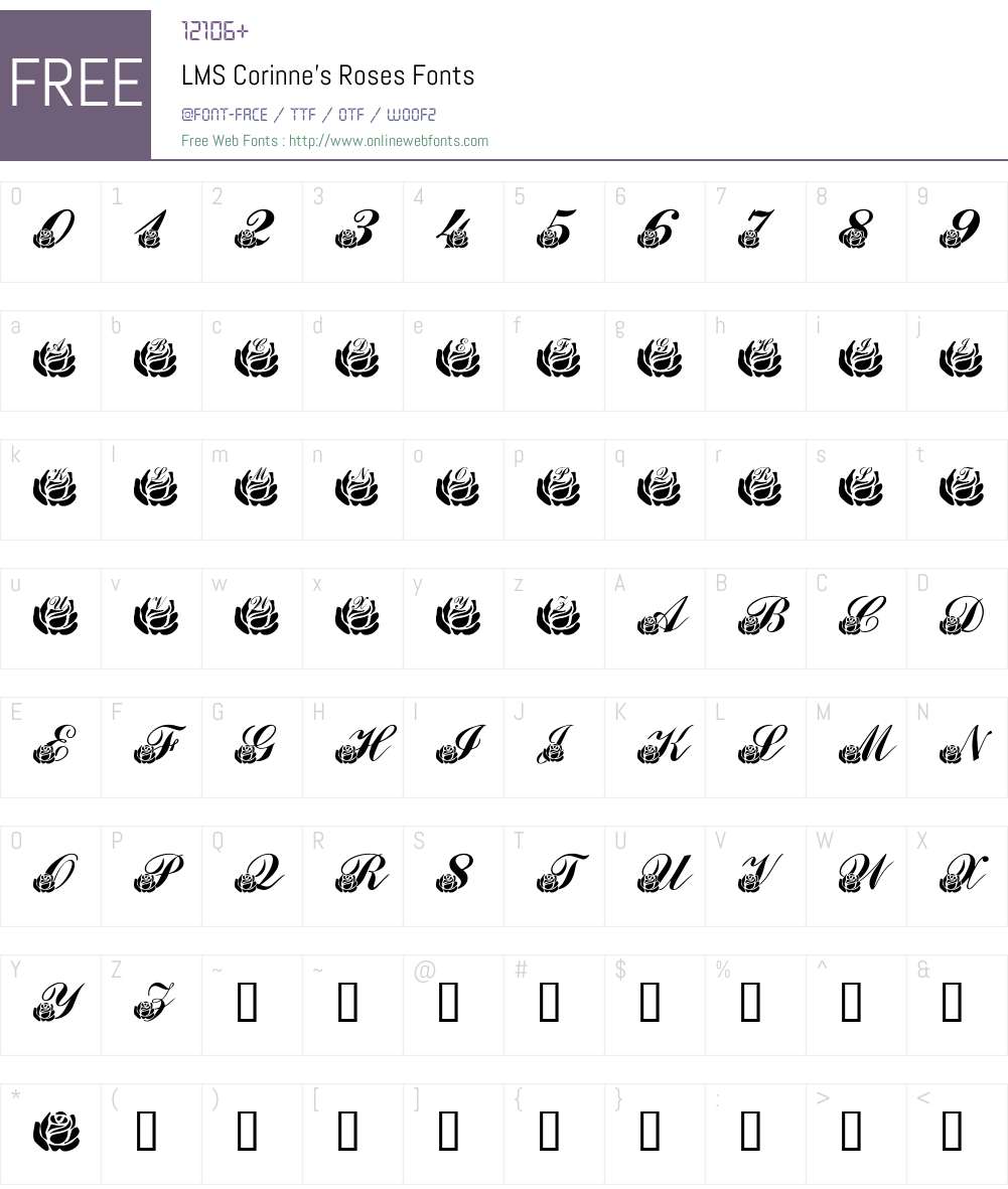 LMS Corinne's Roses Font Screenshots