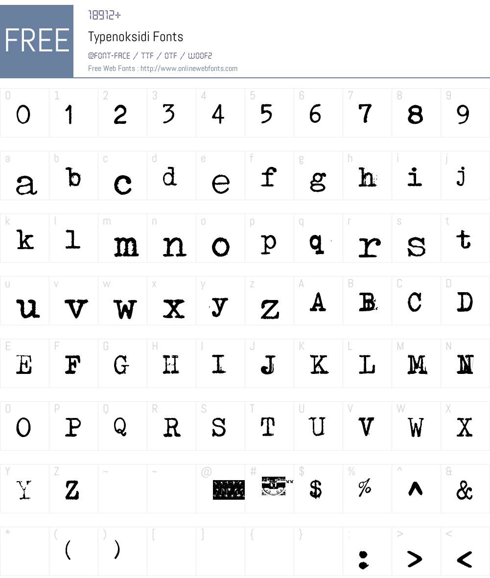 Typenoksidi Font Screenshots