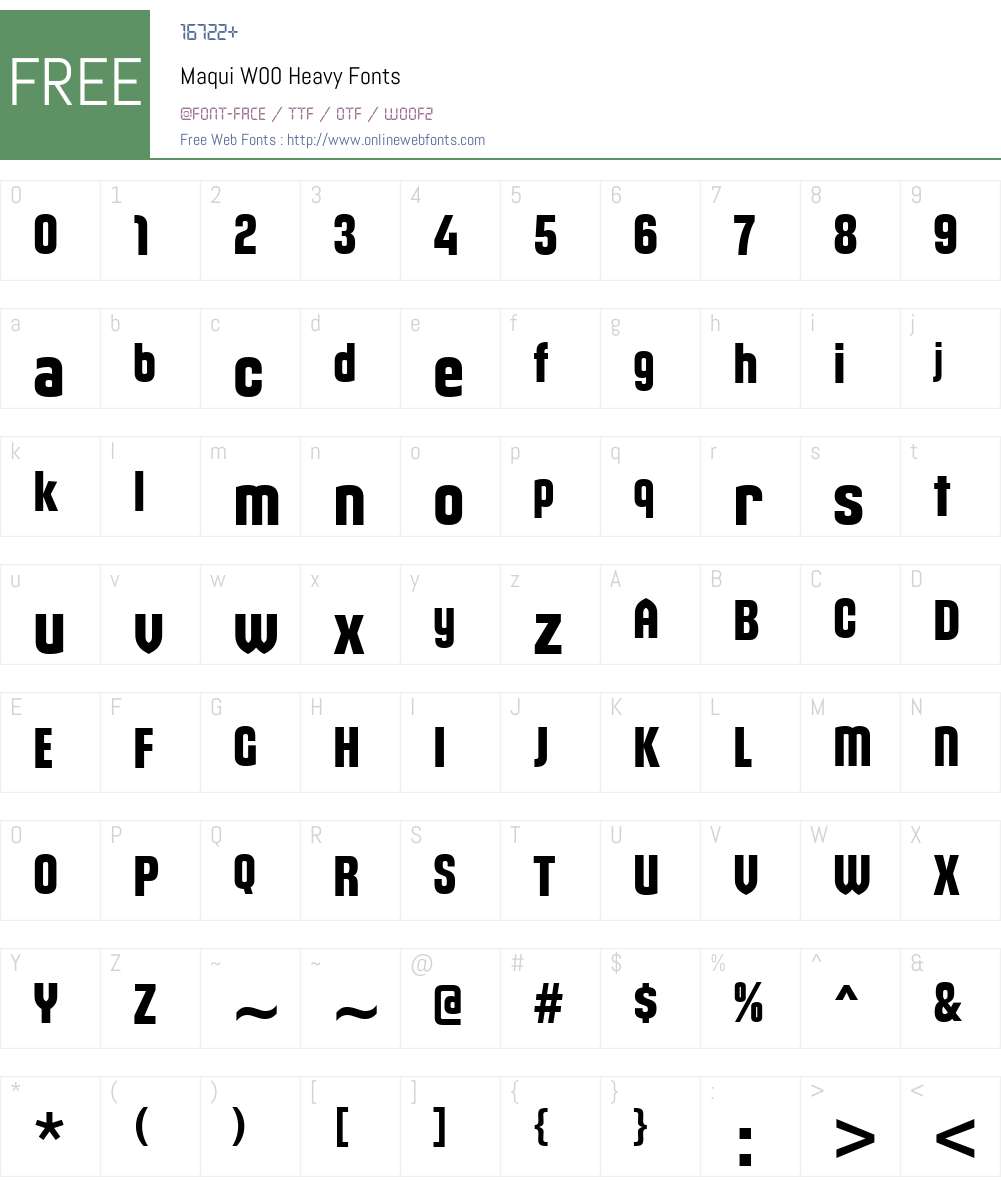 MaquiW00-Heavy Font Screenshots