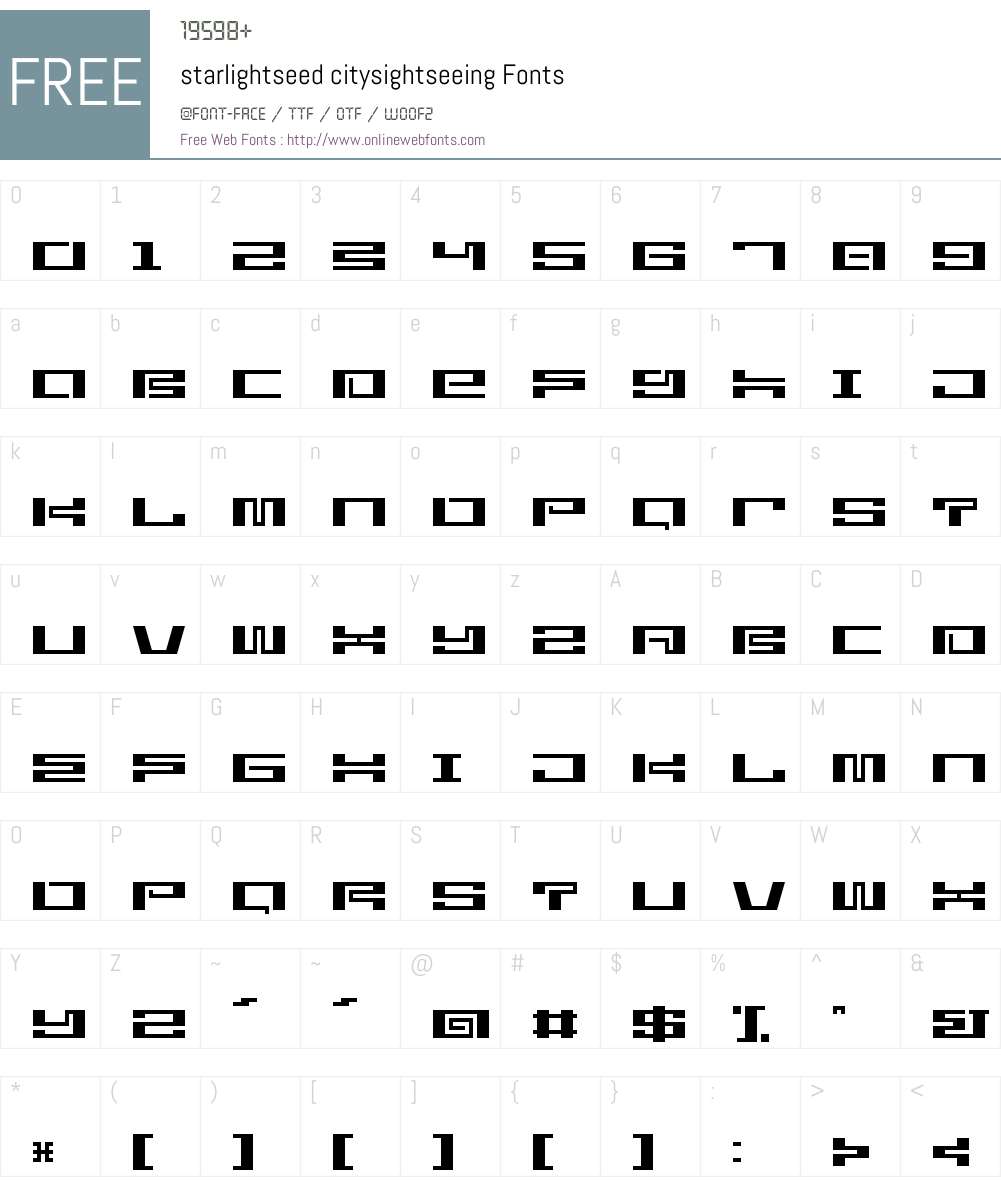 starlightseed citysightseeing Font Screenshots