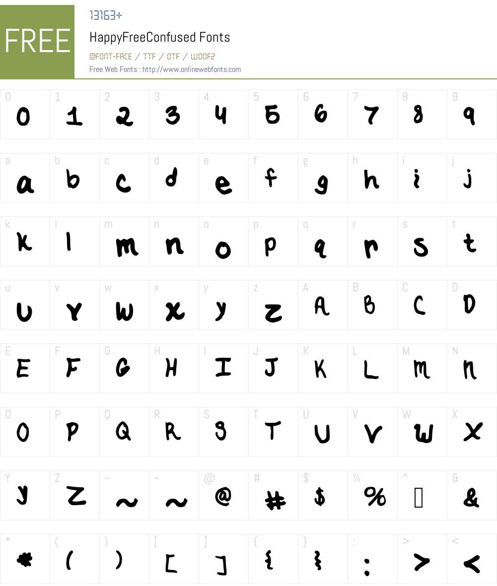 HappyFreeConfused Font Screenshots