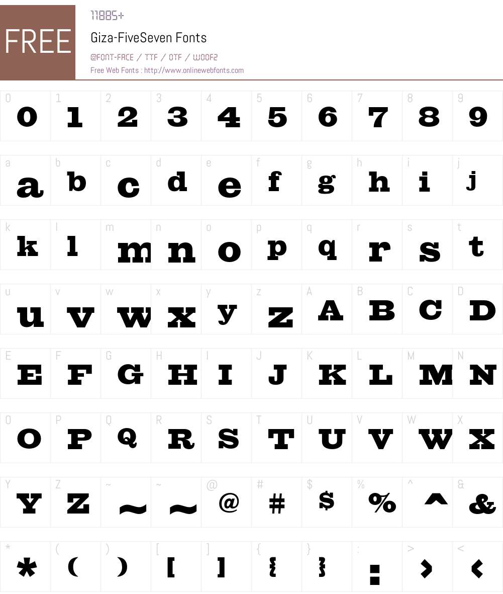 Giza Font Screenshots