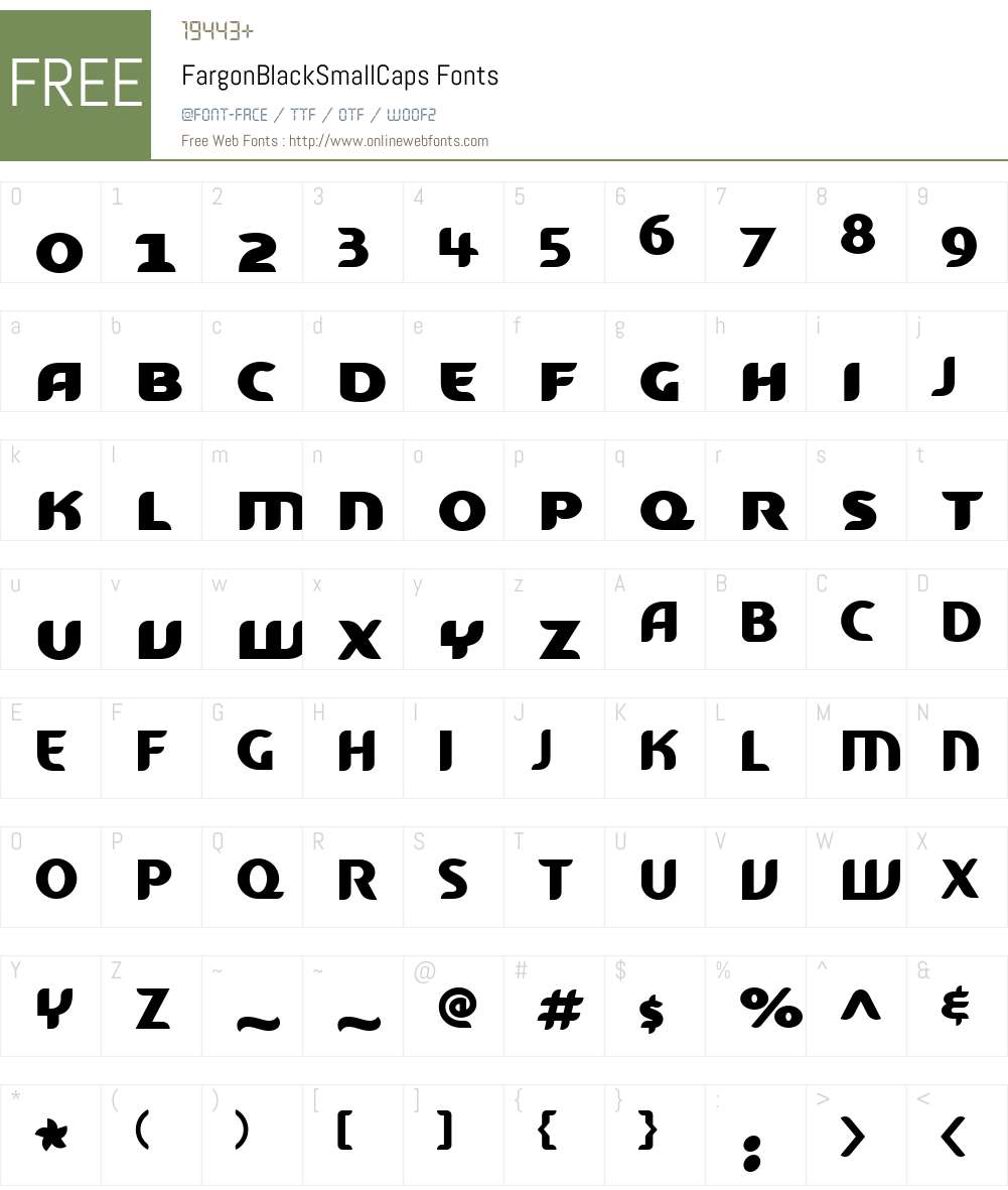 FargonW00-BlackSC Font Screenshots