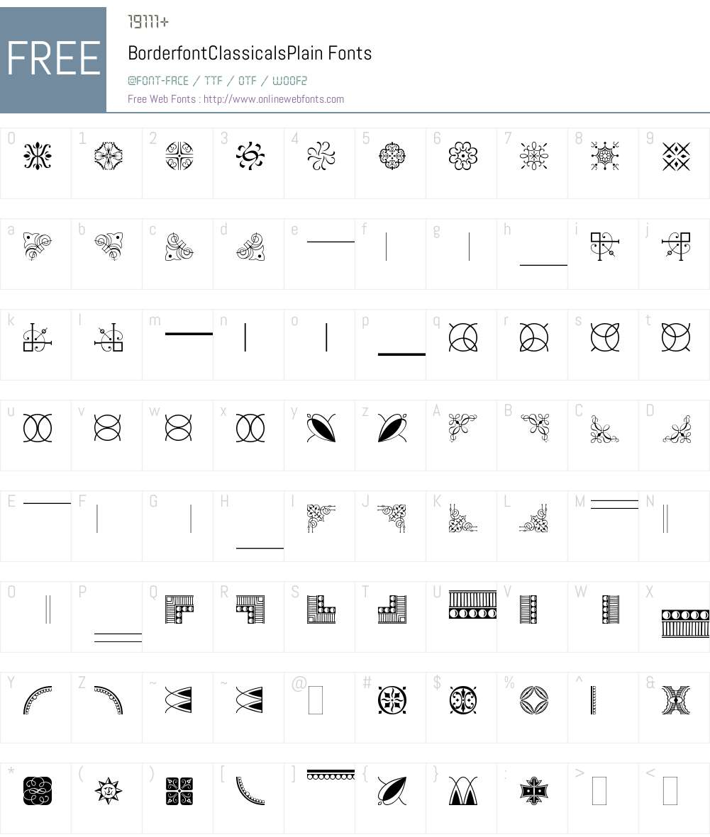 BorderfontClassicalsPlain Font Screenshots