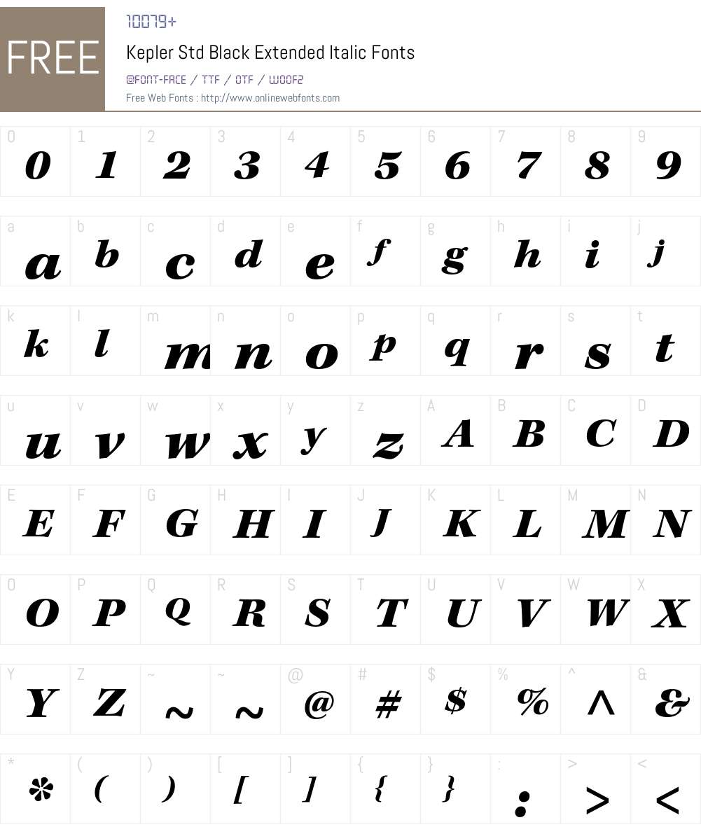 Kepler Std Font Screenshots