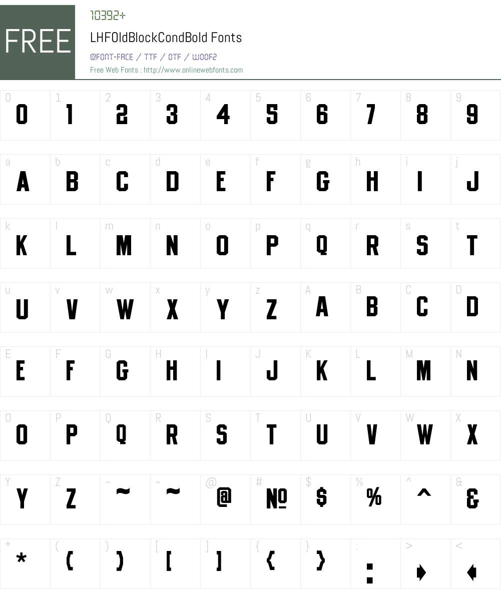 LHFOldBlockCondBold Font Screenshots