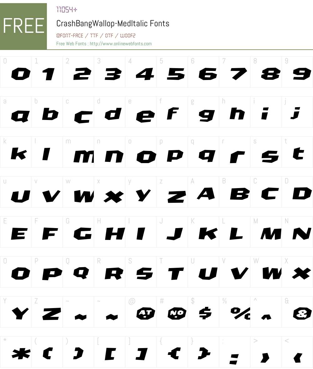 CrashBangWallop Font Screenshots