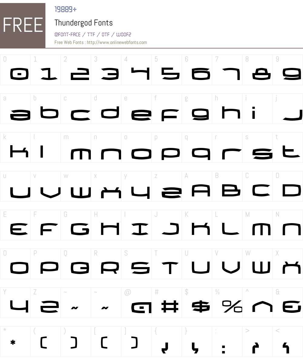 Thundergod Font Screenshots