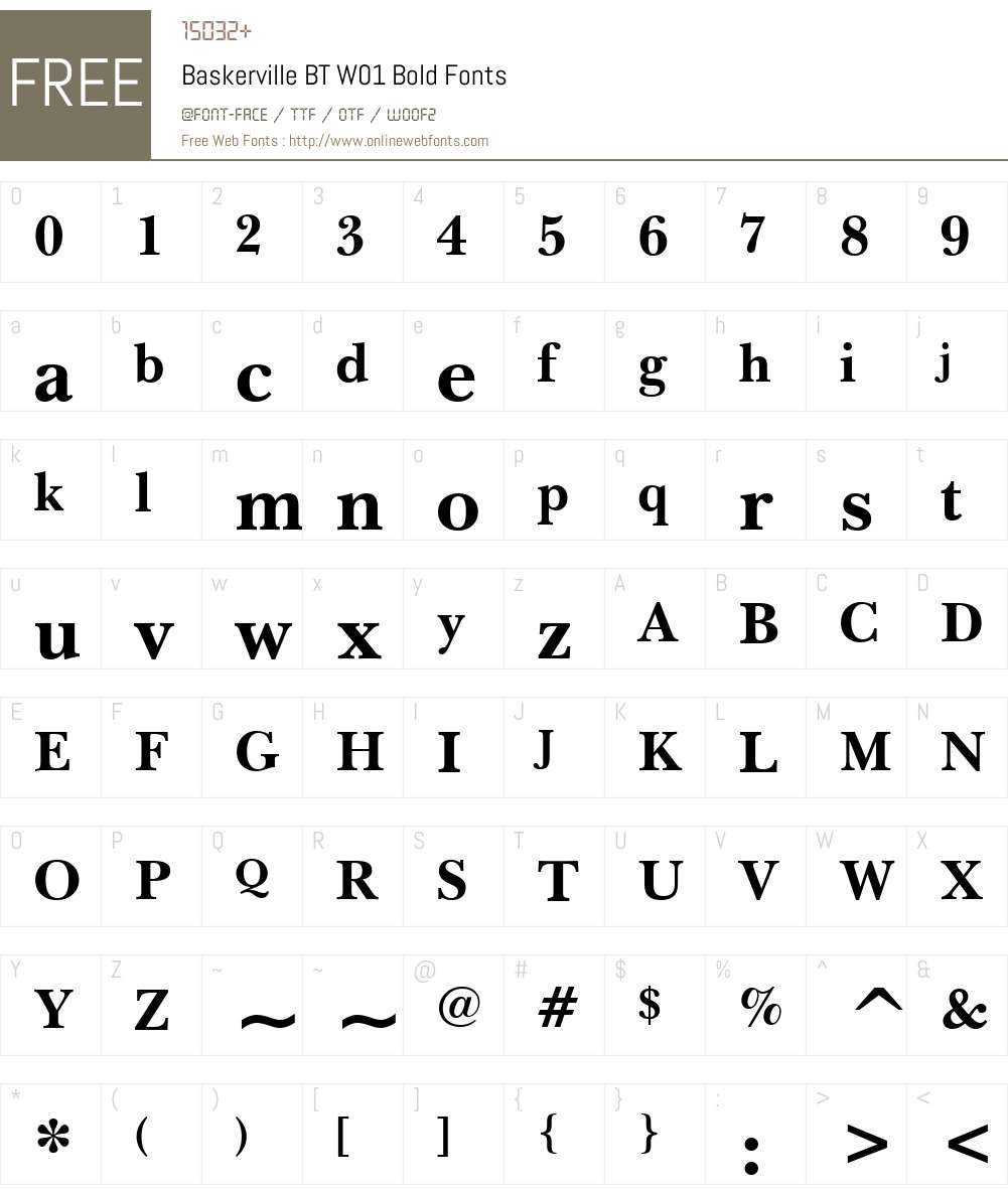 BaskervilleBTW01-Bold Font Screenshots