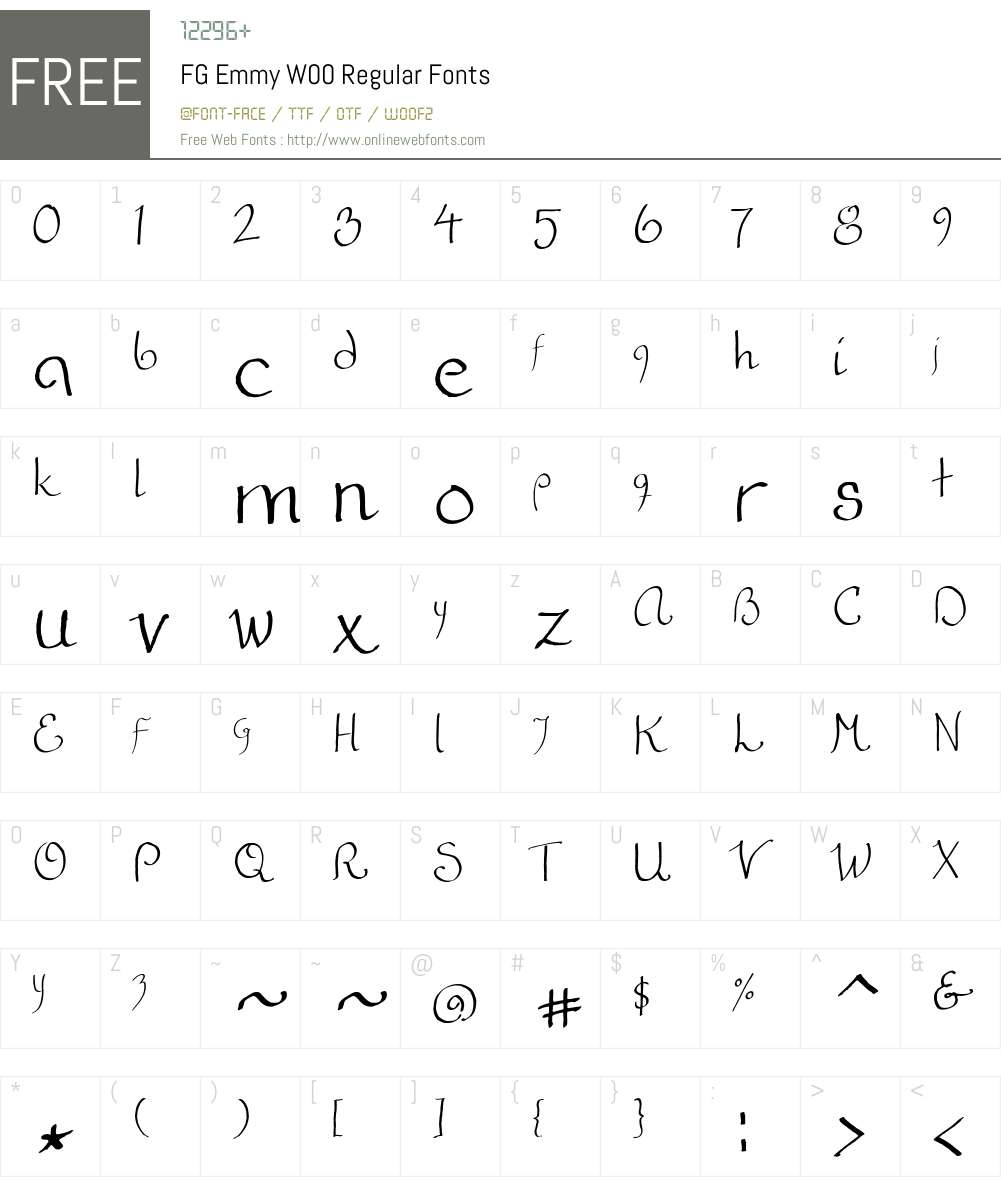 FGEmmyW00-Regular Font Screenshots