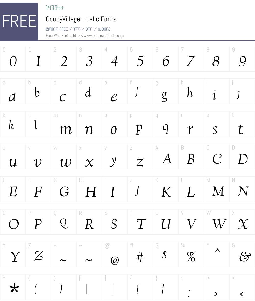 GoudyVillage Font Screenshots