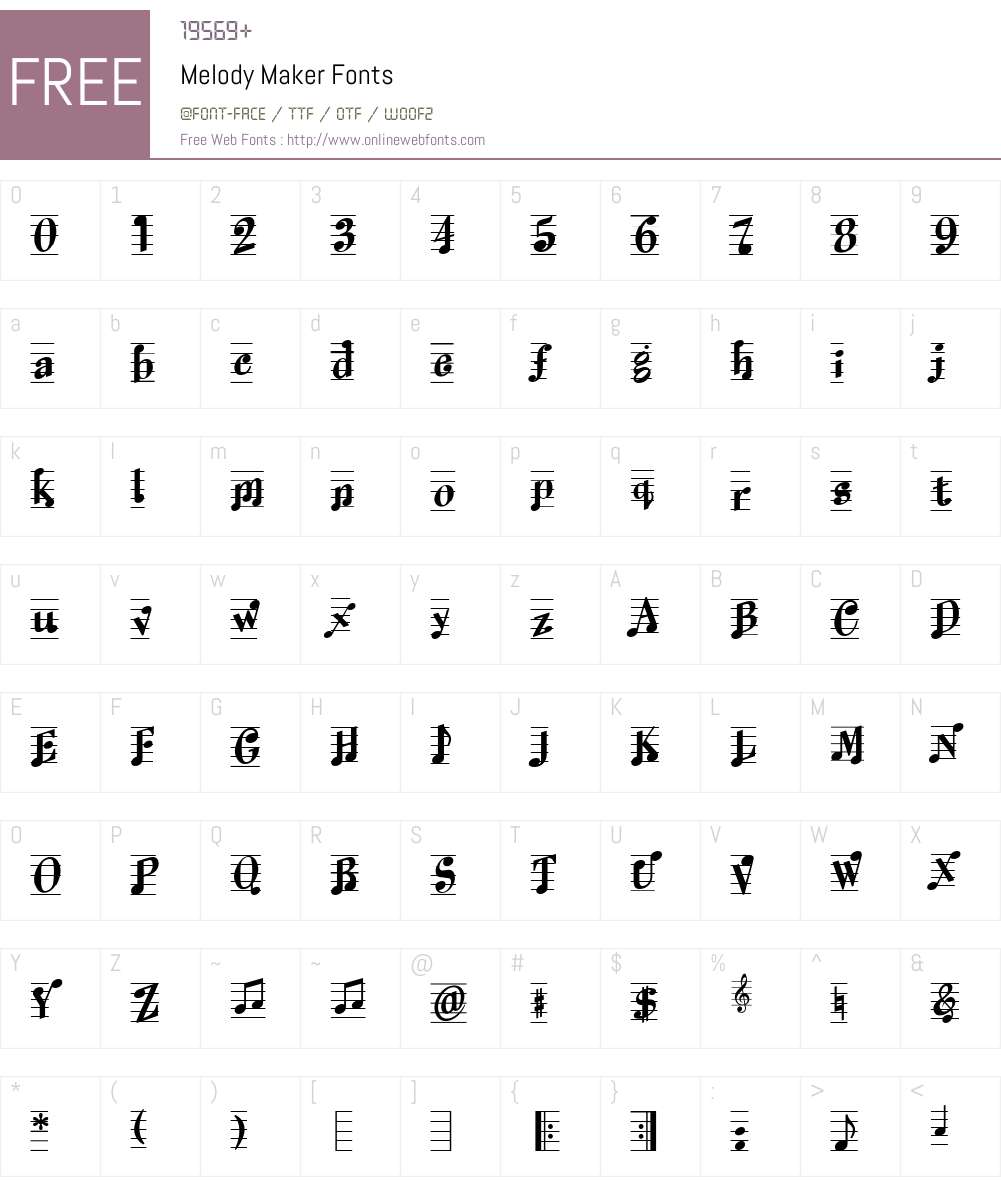 Melody Maker Font Screenshots