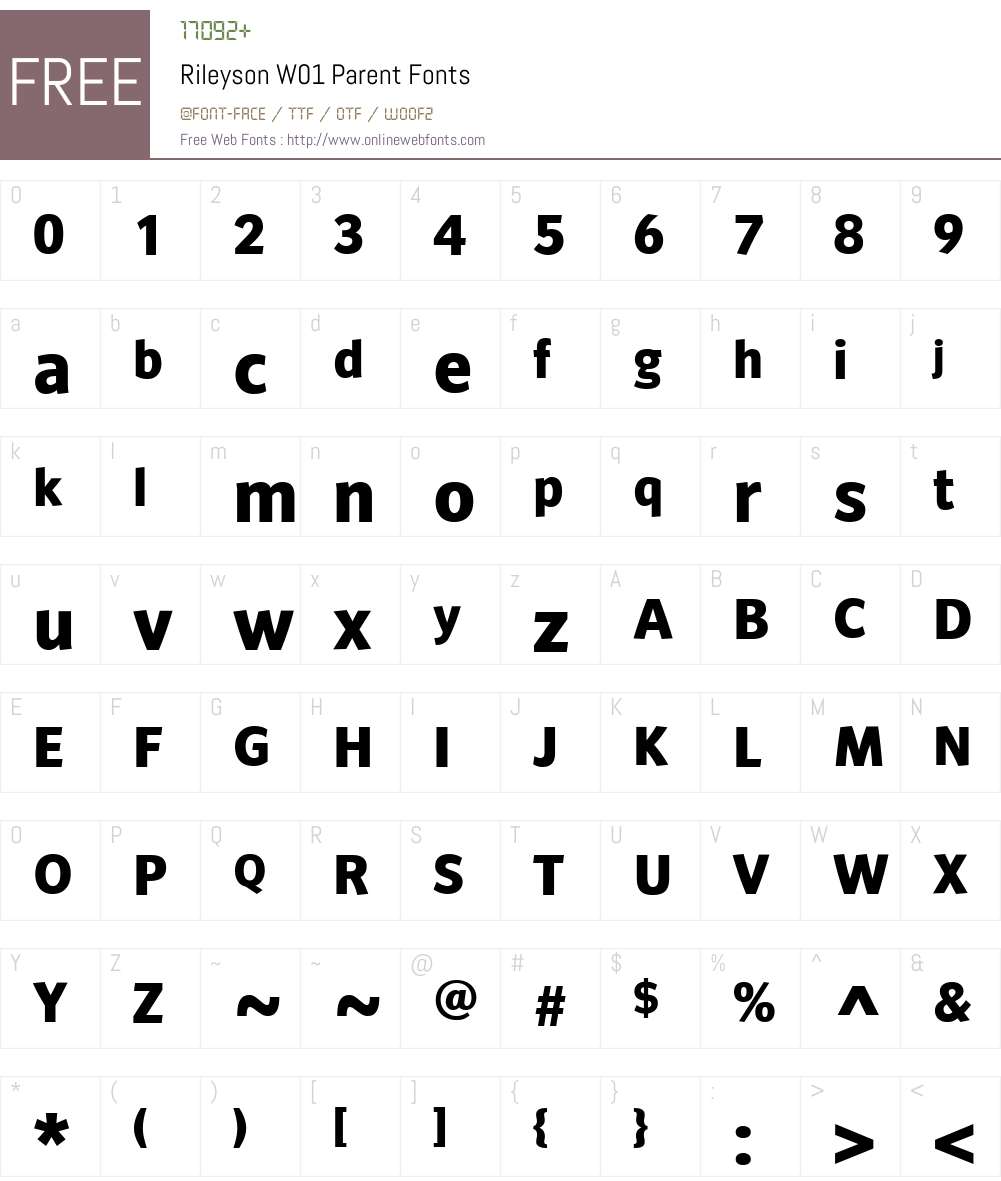 RileysonW01-Parent Font Screenshots