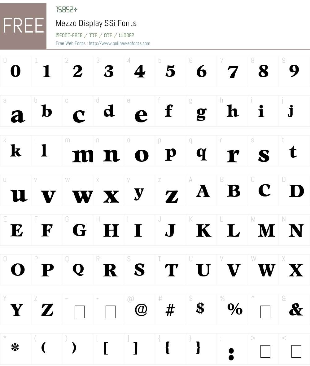 Mezzo Display SSi Font Screenshots