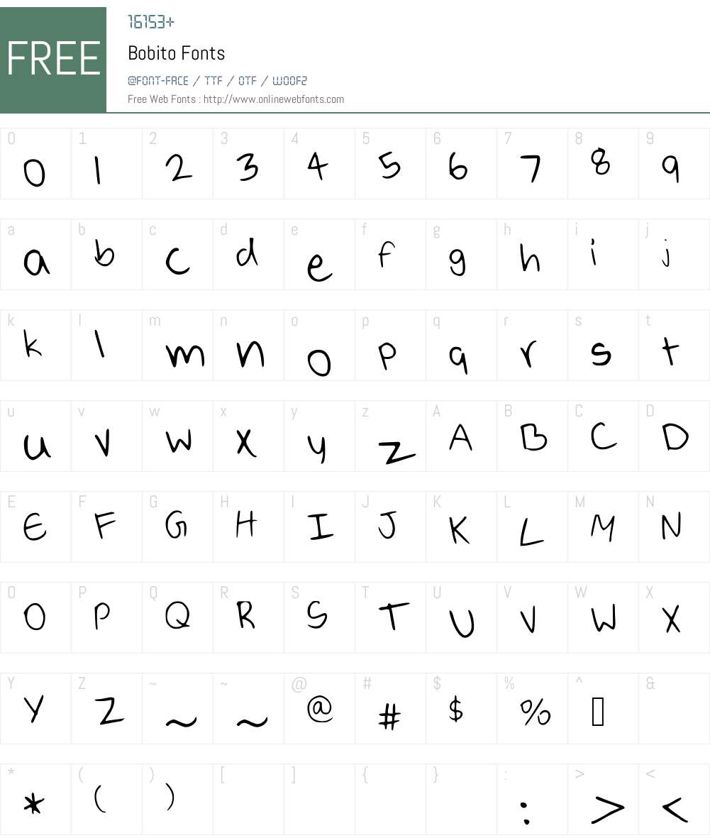 Bobito Font Screenshots