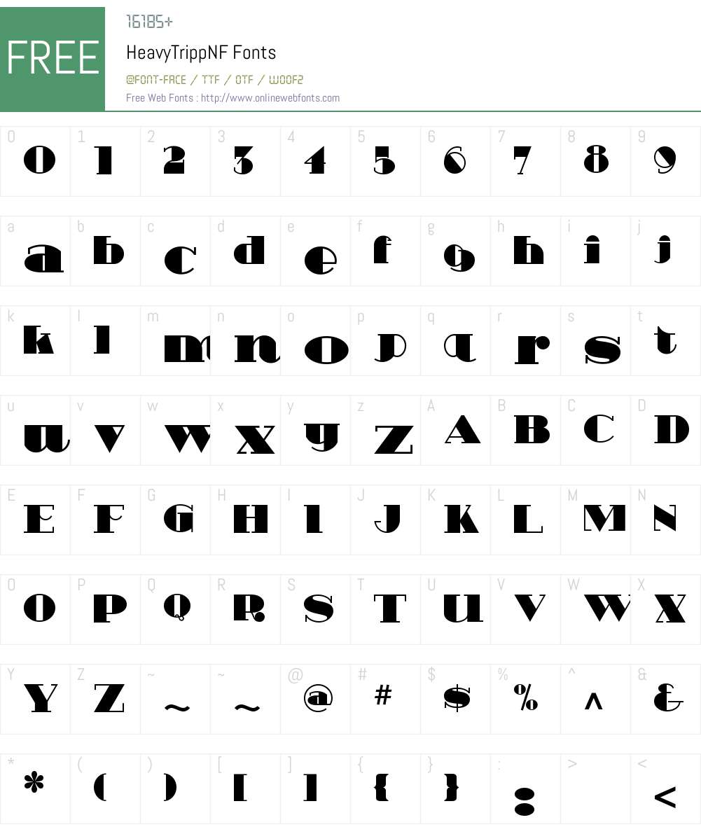 Heavy Tripp NF Font Screenshots