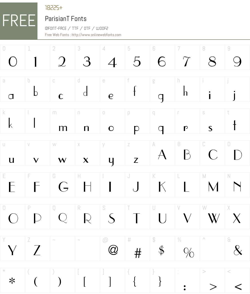 ParisianT Font Screenshots