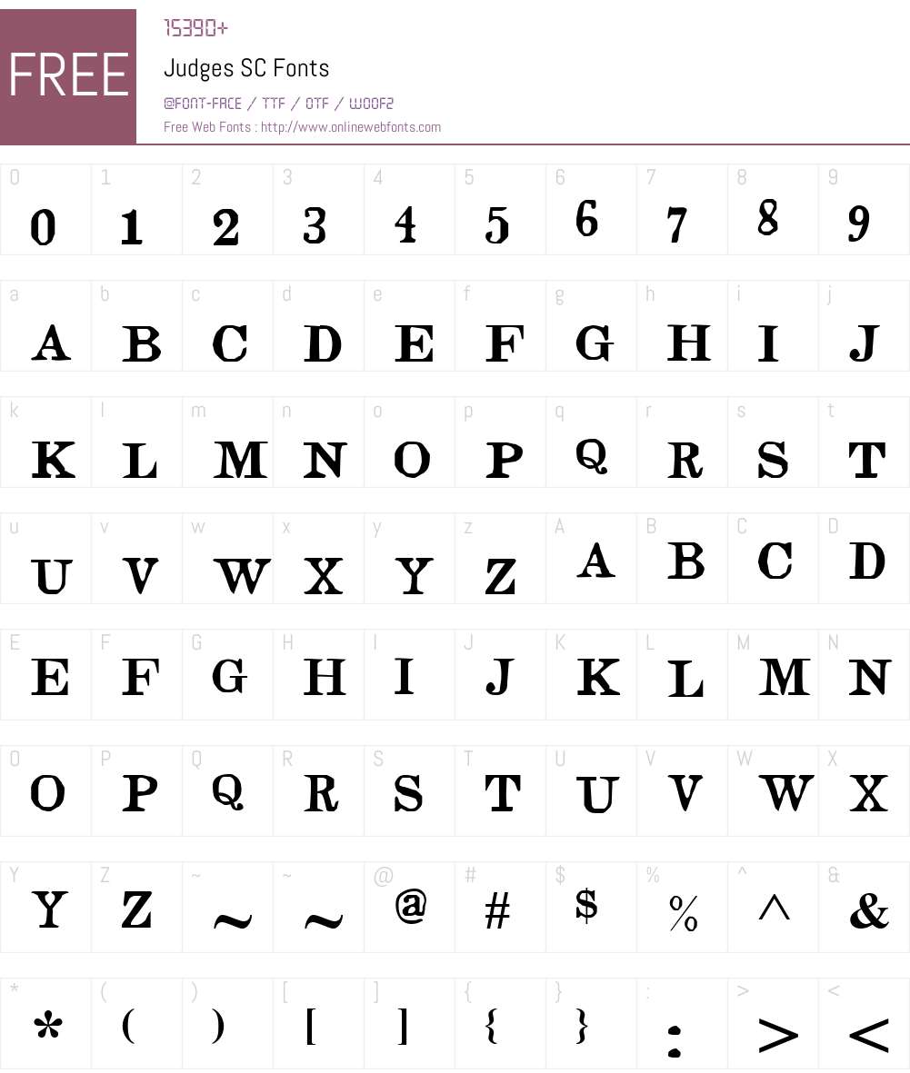 Judges SC Font Screenshots