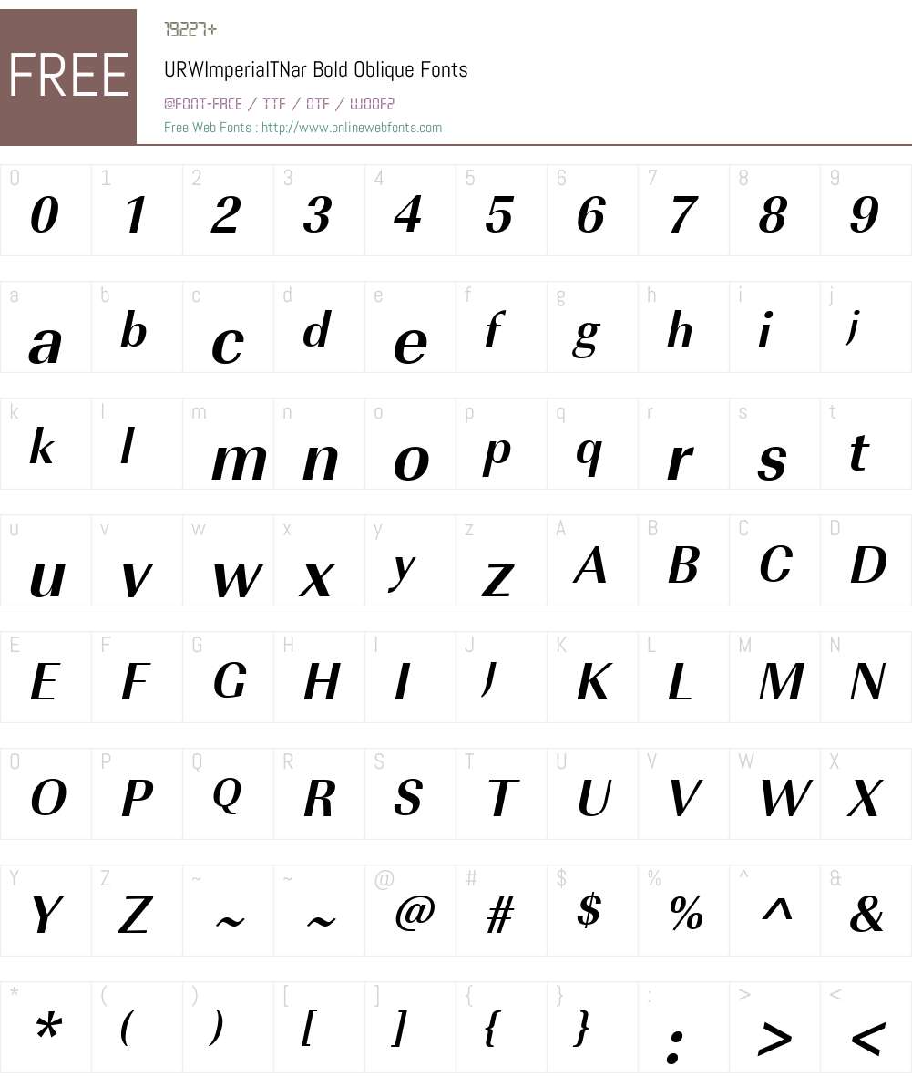 URWImperialTNar Font Screenshots