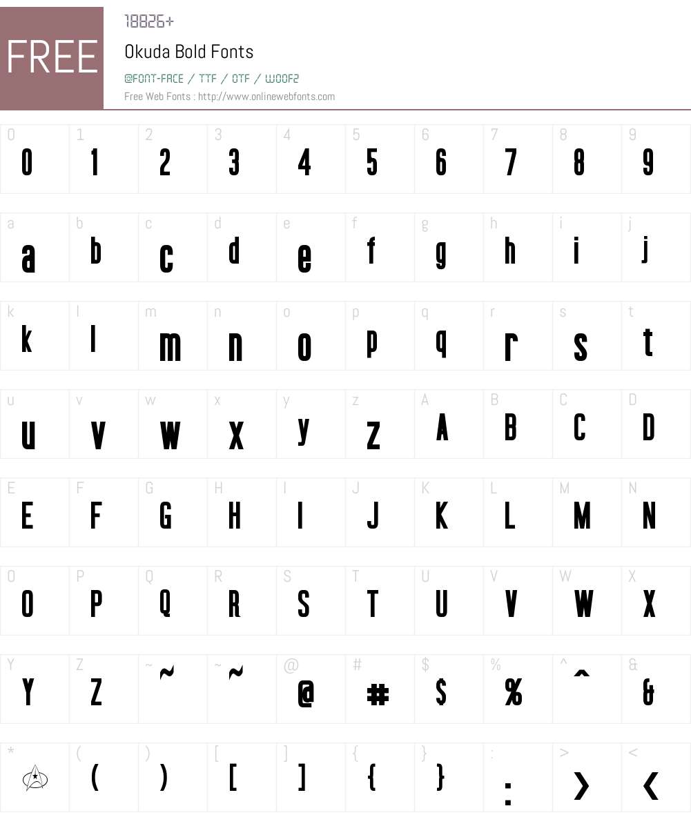 Okuda Bold 3.70 April 19, 2016 Fonts Free Download - OnlineWebFonts.COM