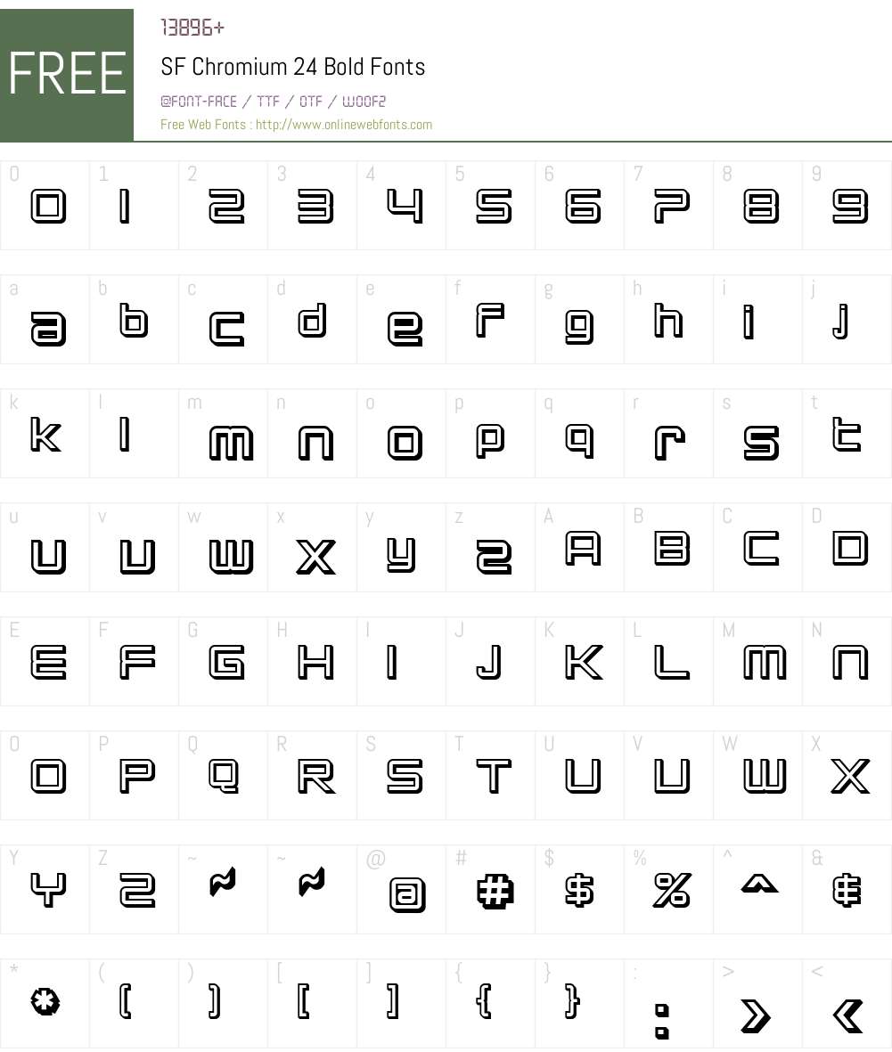 SF Chromium 24 Font Screenshots