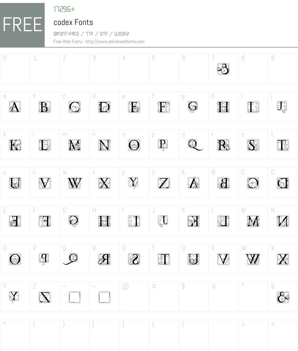 codex Font Screenshots