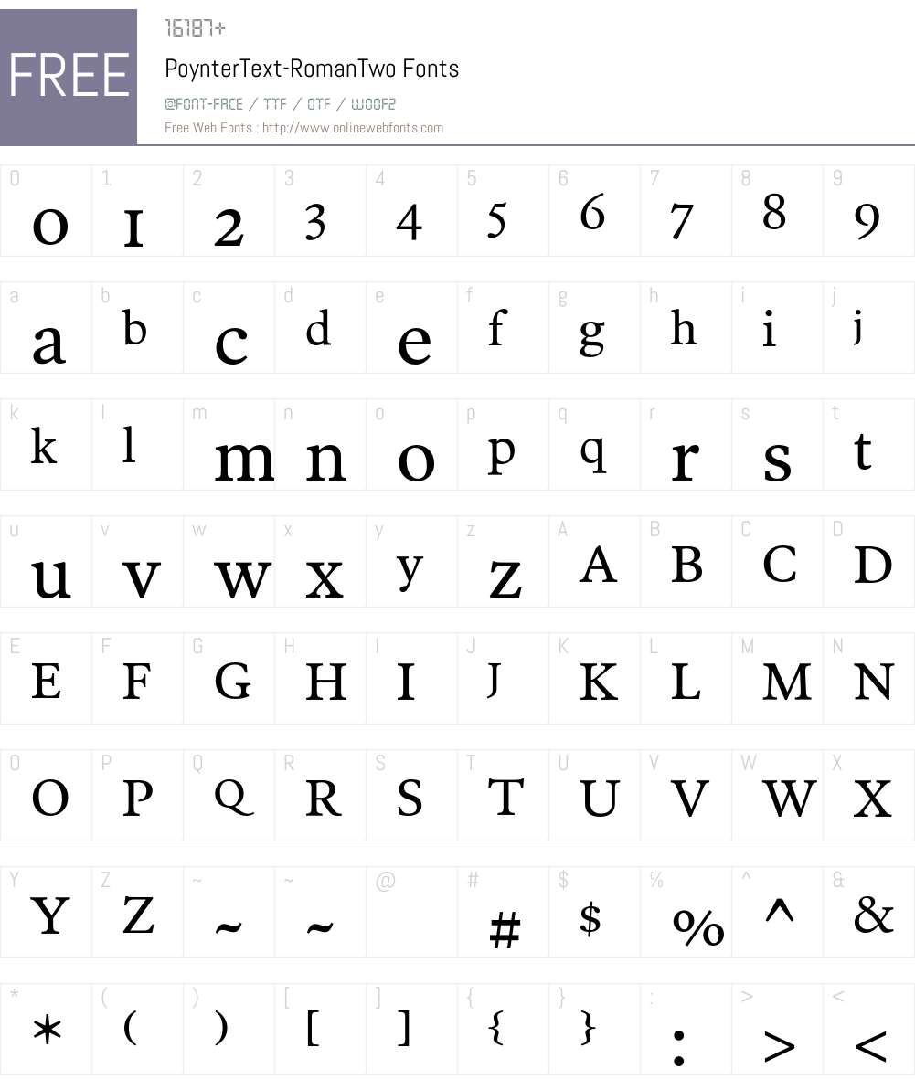 PoynterText-RomanTwo Font Screenshots