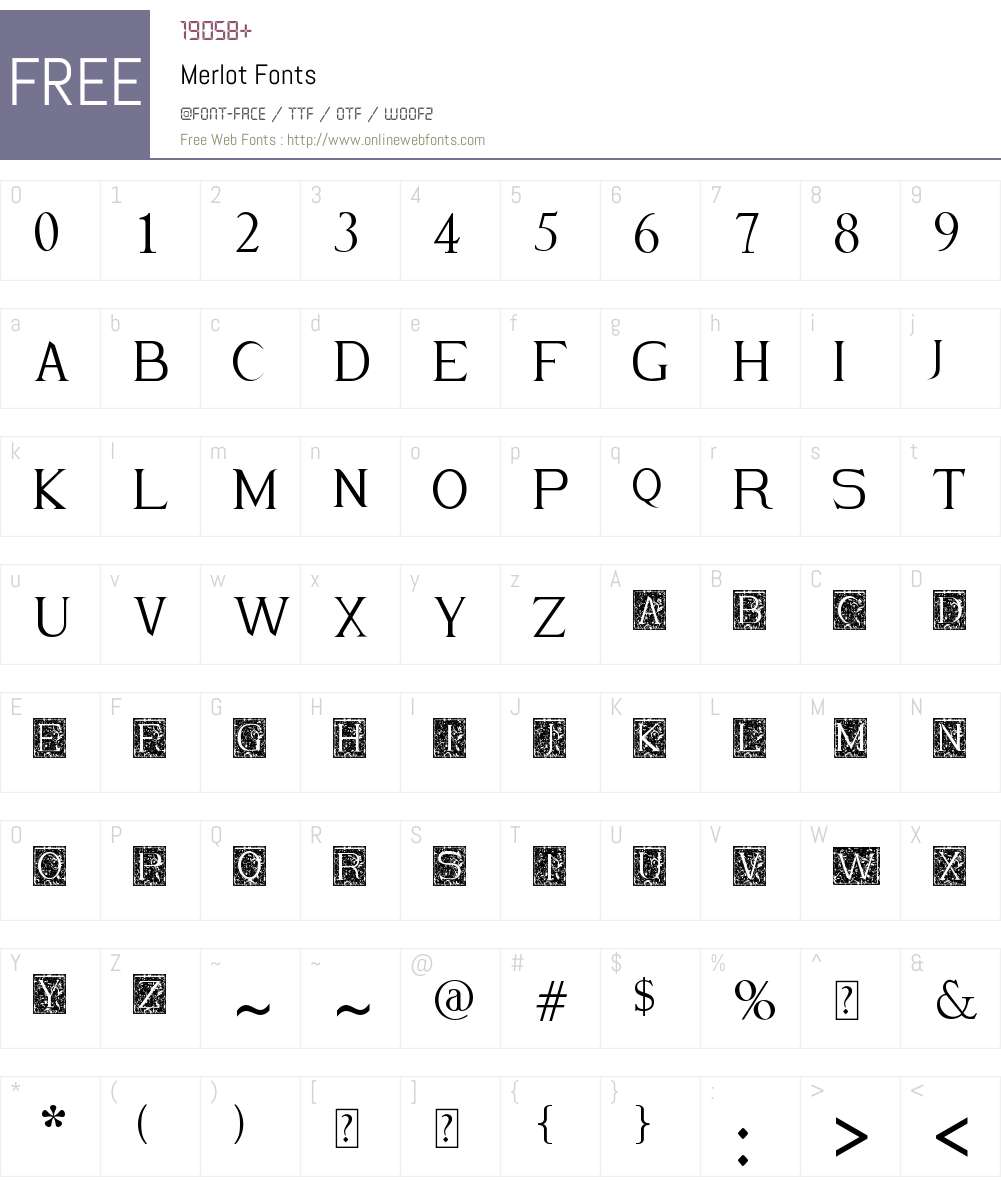 Merlot Font Screenshots