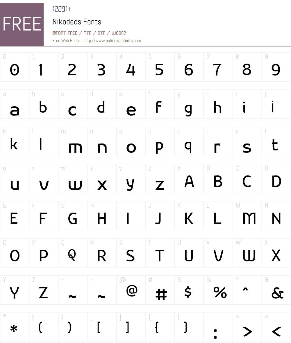 Nikodecs Font Screenshots