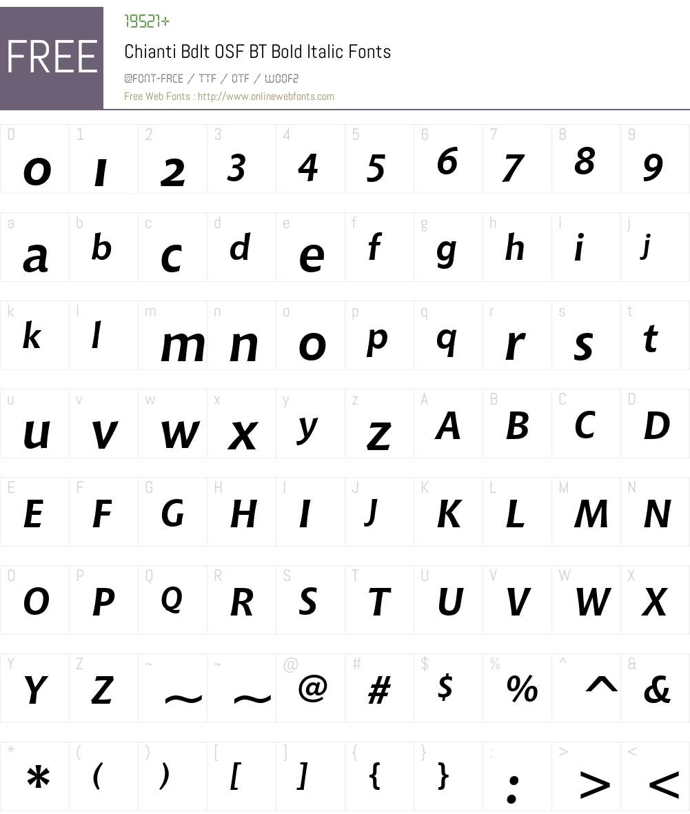 Chianti BdIt OSF BT Font Screenshots
