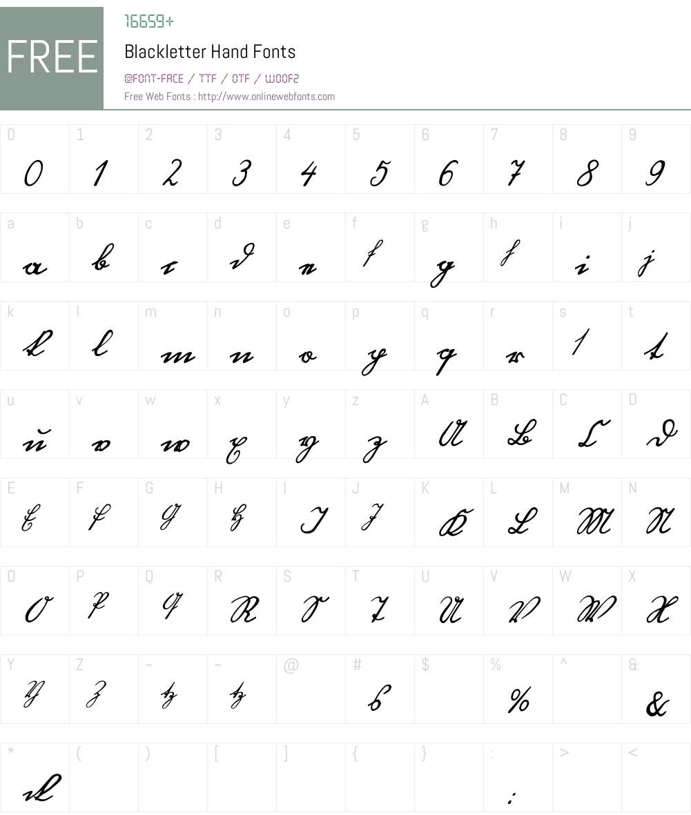 Blackletter Hand Font Screenshots