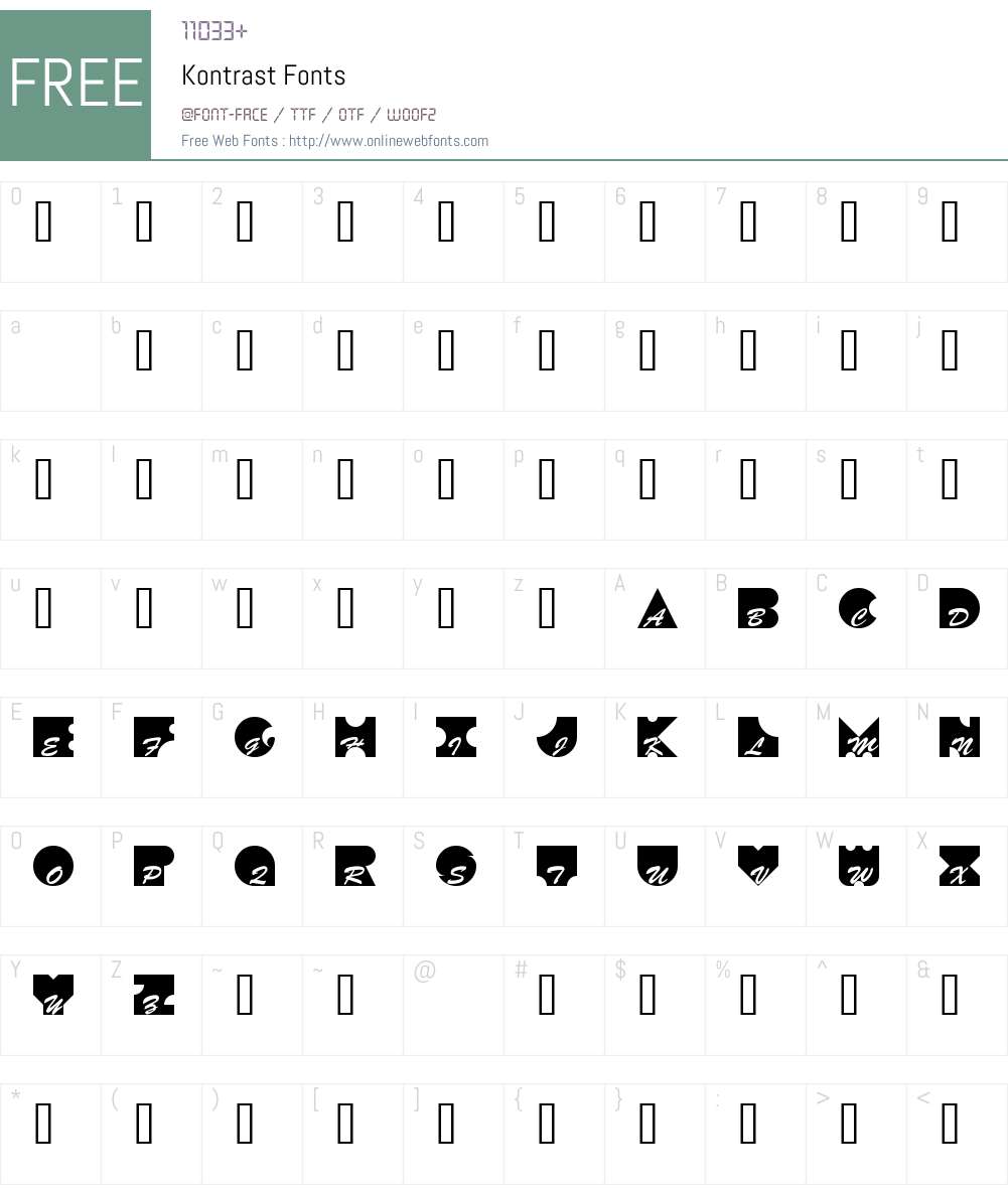 Kontrast Font Screenshots