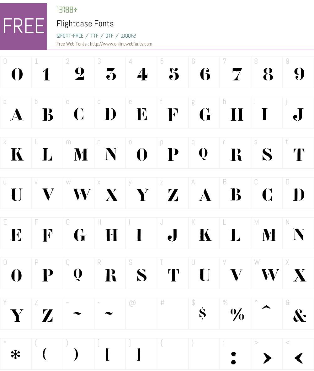 Flightcase Font Screenshots