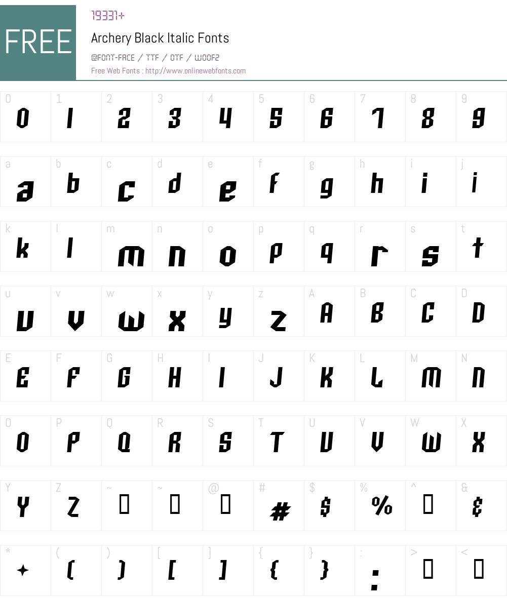 Archery Black Font Screenshots