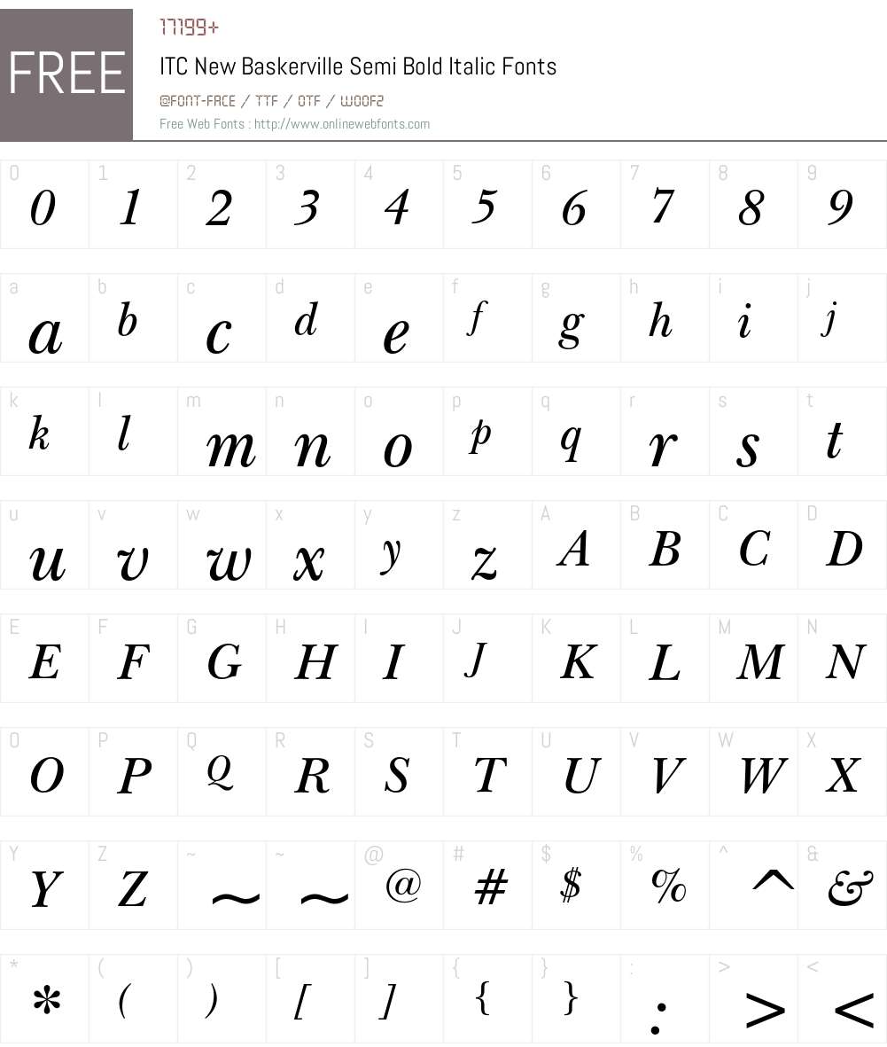 ITC New Baskerville Font Screenshots
