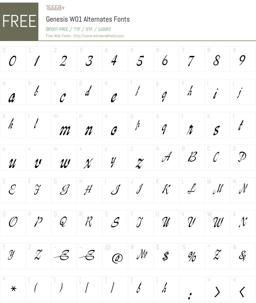 GenesisW01-Alternates Font Screenshots