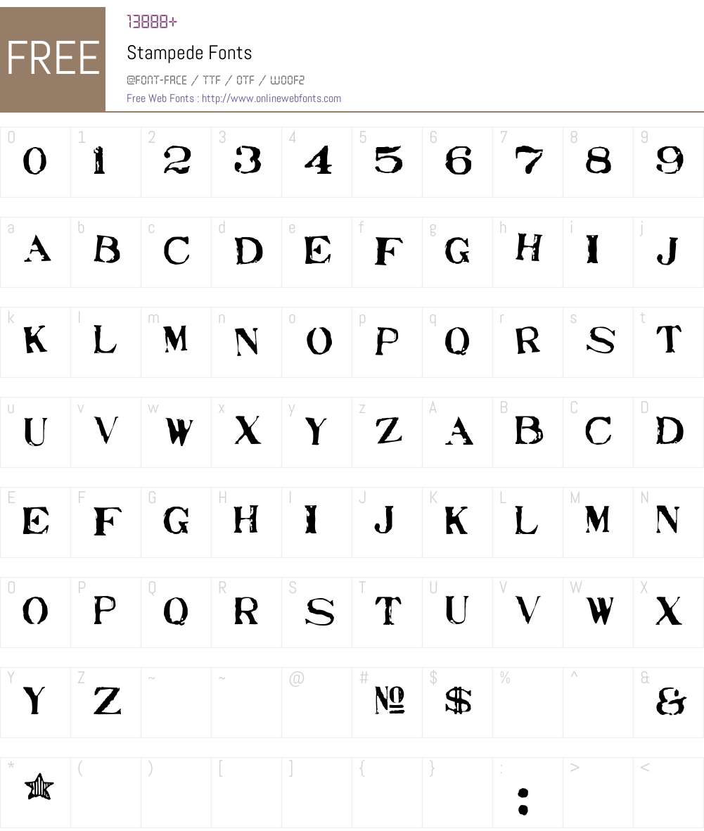 Stampede Font Screenshots