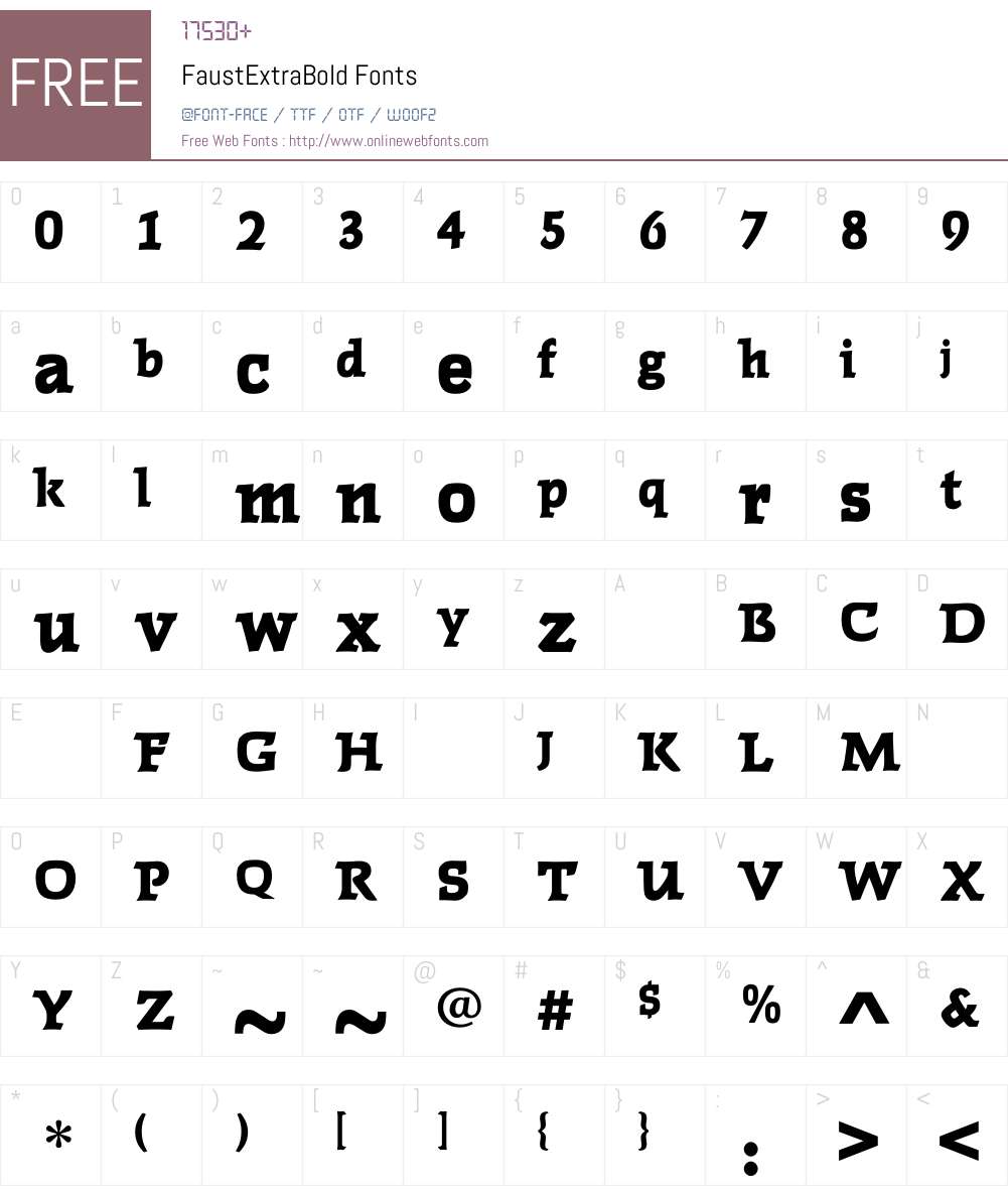 FaustExtraBold Font Screenshots