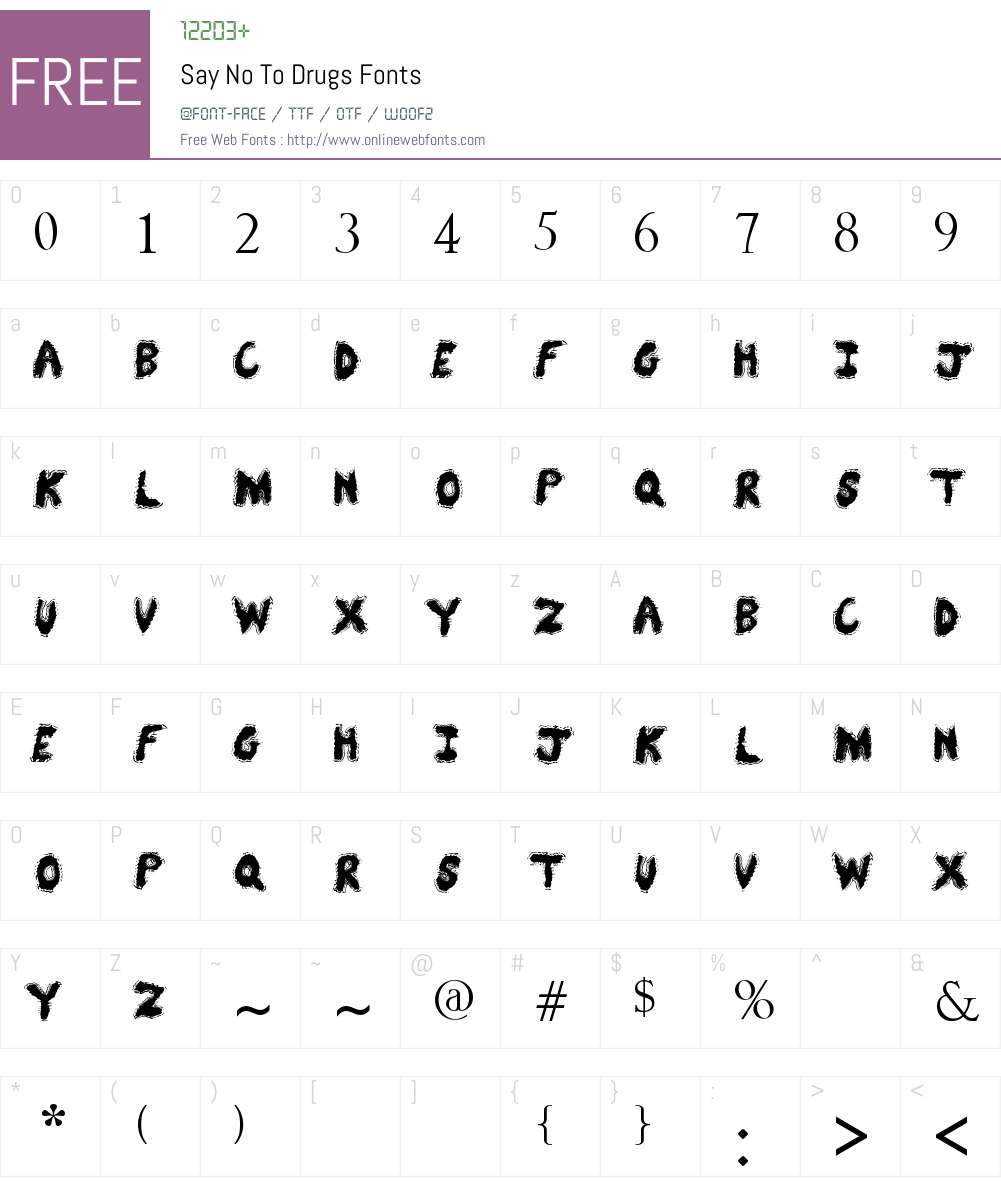 Say No To Drugs Font Screenshots