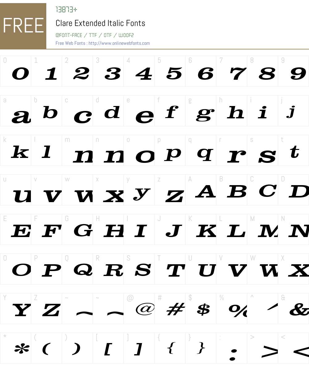 Clare Extended Font Screenshots