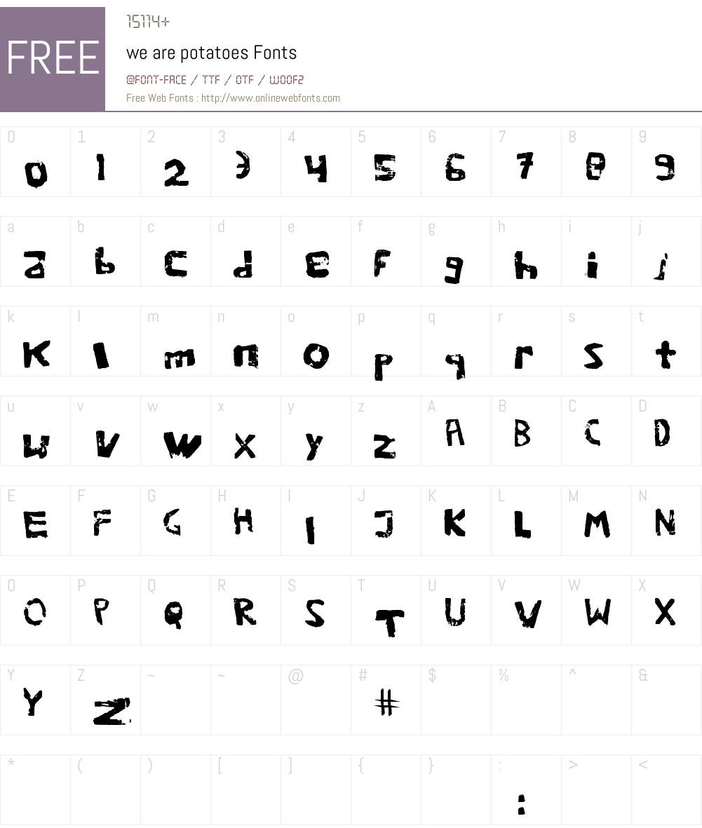 we are potatoes Font Screenshots