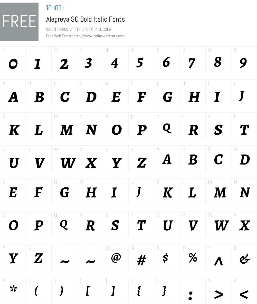 Alegreya SC Font Screenshots
