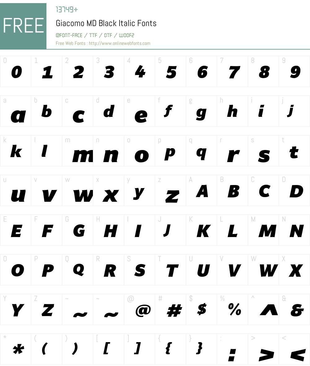 Giacomo MD Font Screenshots