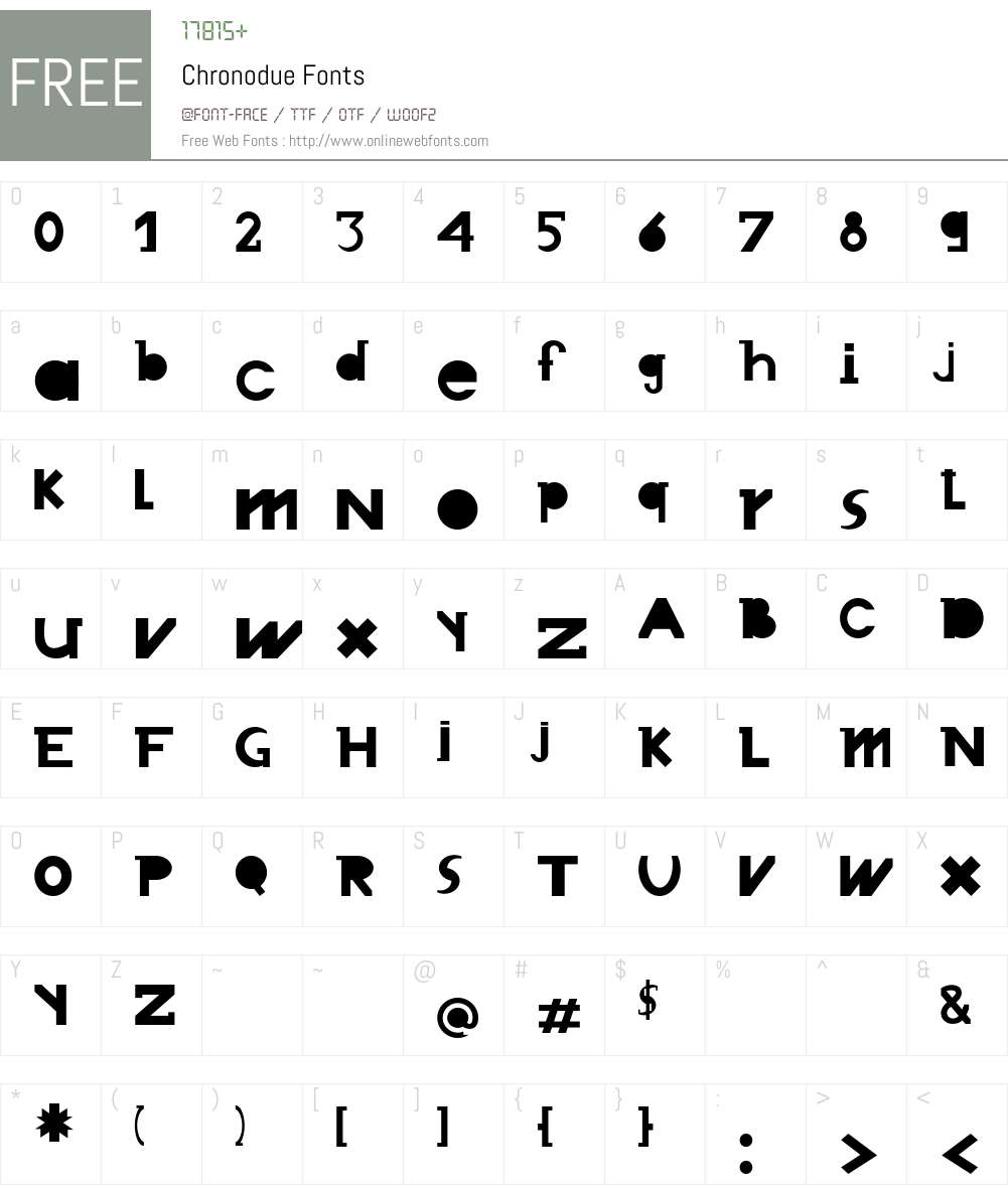 Chronodue Font Screenshots