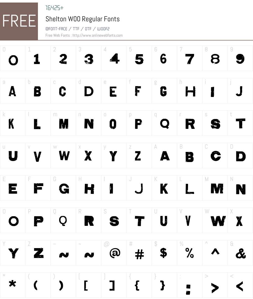 Shelton Font Screenshots